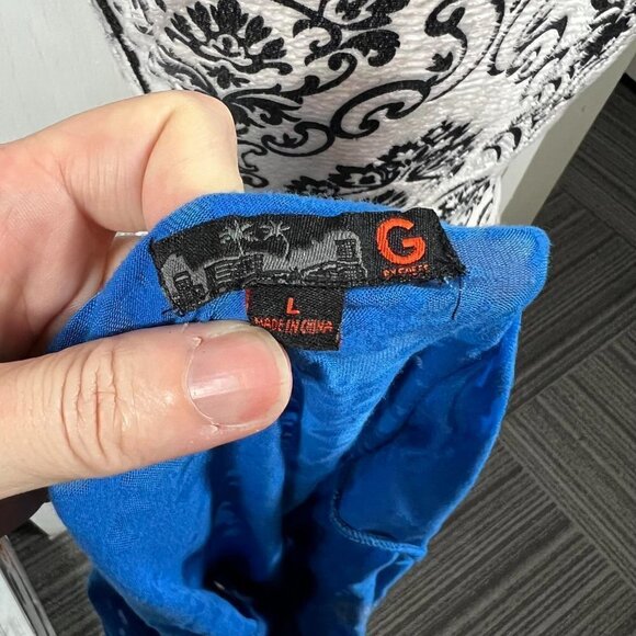 Guess blue tank top with metallic silver and rhinestone embellishments - Picture 8 of 9